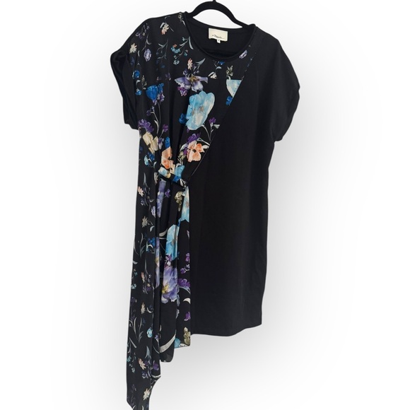 3.1 PHILLIP LIM $1250 Retail Silk Floral Asymmetric T-shirt Dress, Size 8 - Picture 4 of 13